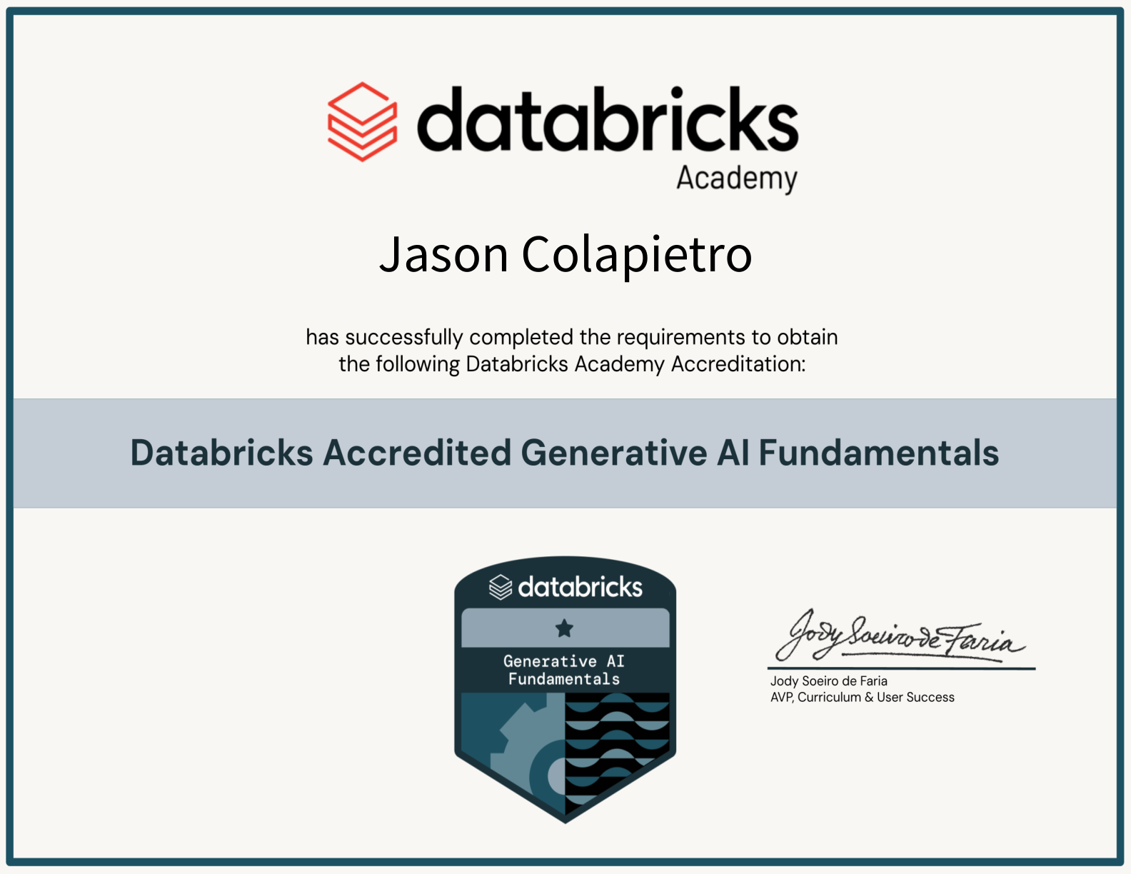 Academy Accreditation - Generative AI Fundamentals — Databricks Academy