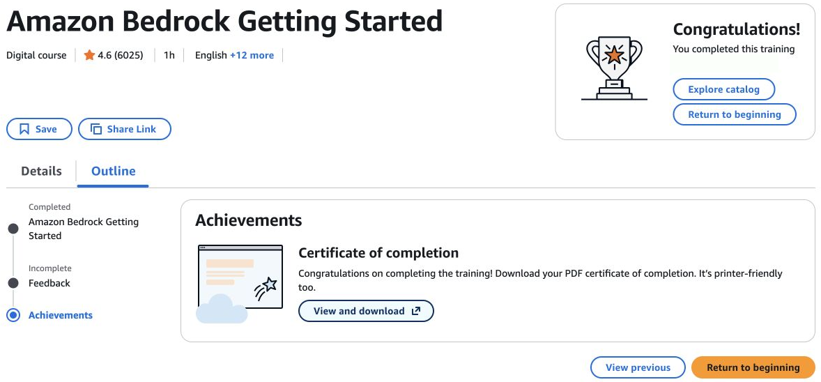 Amazon Bedrock Getting Started — AWS Skill Builder
